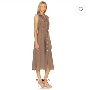 NWT Bella Dahl Sleeveless Utility Duster Shirt Dress in Coastal Fog size small